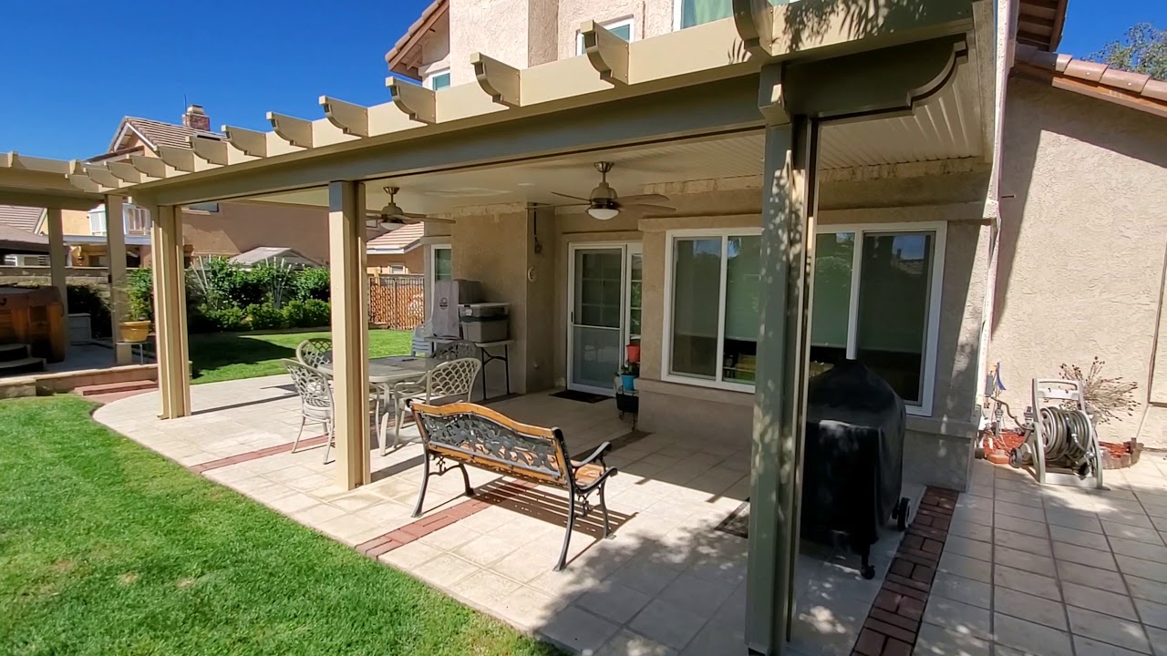 13 × 32 Solid Top Non-Insulated Aluminum Patio Cover in Rancho Cucamonga