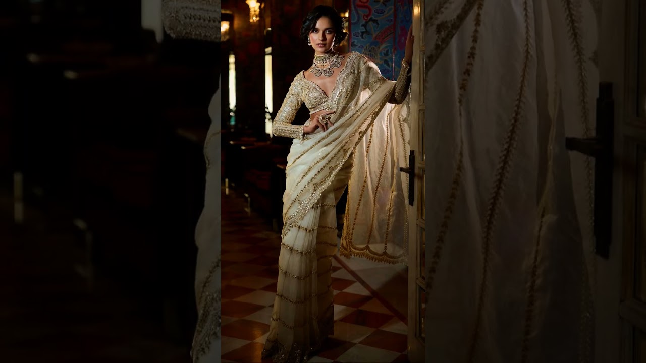 luxury saree 🌼🌸 wedding unique Embellished Saree. #luxuryfashion#luxurysaree#trending#fashion#shorts