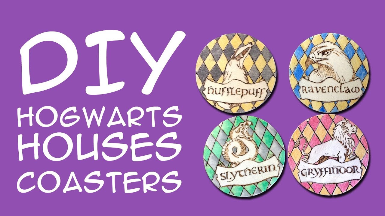 DIY Wood Burned Hogwarts Houses Coasters (for Harry Potter Fans) CraftyMcFangirl.com Tutorial
