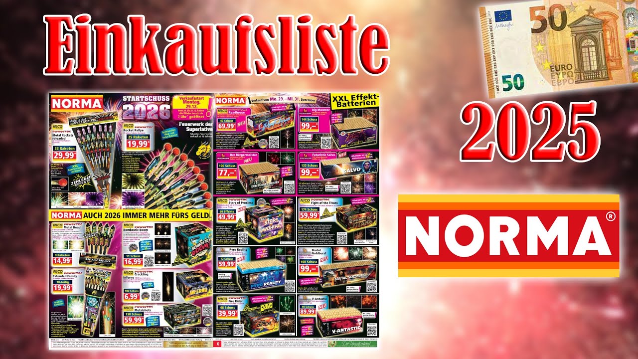 Norma Feuerwerk Einkaufsliste/Kaufberatung 2025 | 50 Euro [FULL HD]