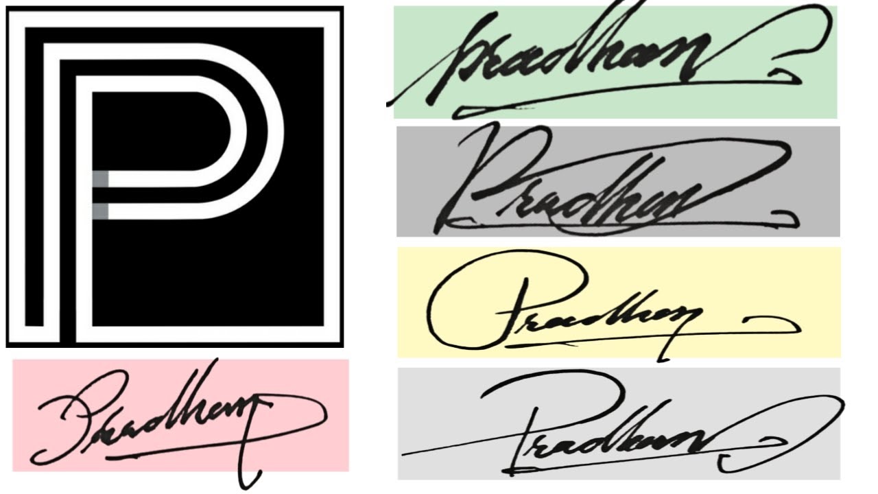 ✔️ Simple Signature Style P | Create a Handwriting Signature P | Customer Signature