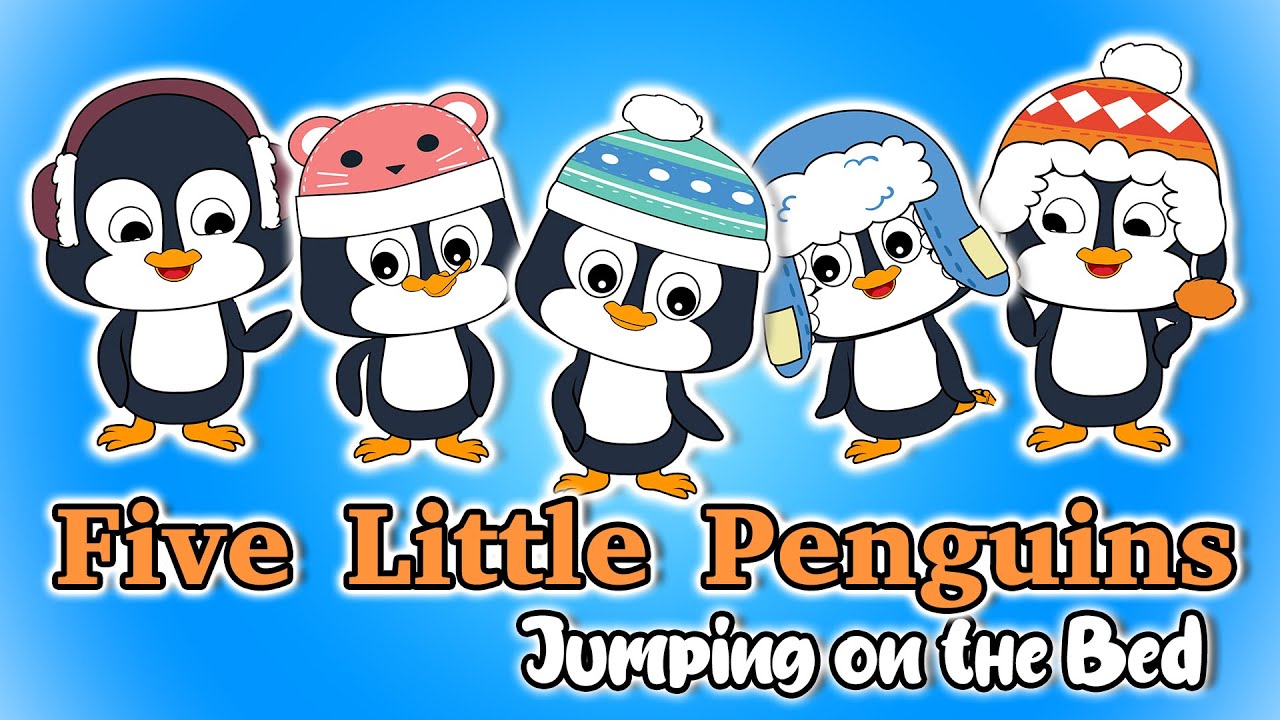 Five Little Penguins Jumping on the Bed - Kids Song