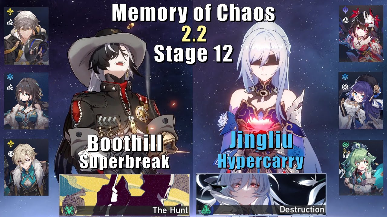 E0 Boothill Superbreak & E0 Jingliu Hyper | Memory of Chaos 12  2.2 | 3 Stars | Honkai: Star Rail