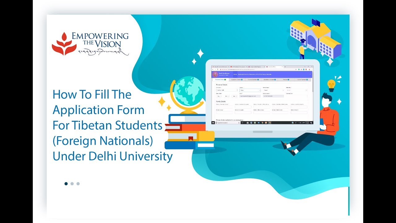 How to fill DU Foreign quota online registration form for Tibetan students
