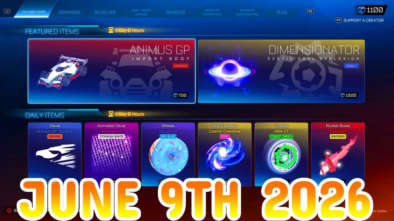 Rocket League ITEM SHOP Daily #546 (9th June 2026)