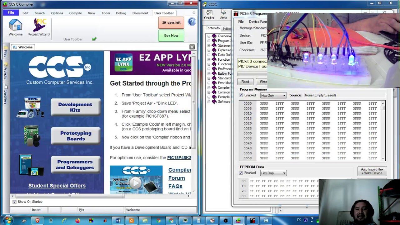 Uso de funciones para i/o discretas con PIC16F887 y CCS C (PIC C).