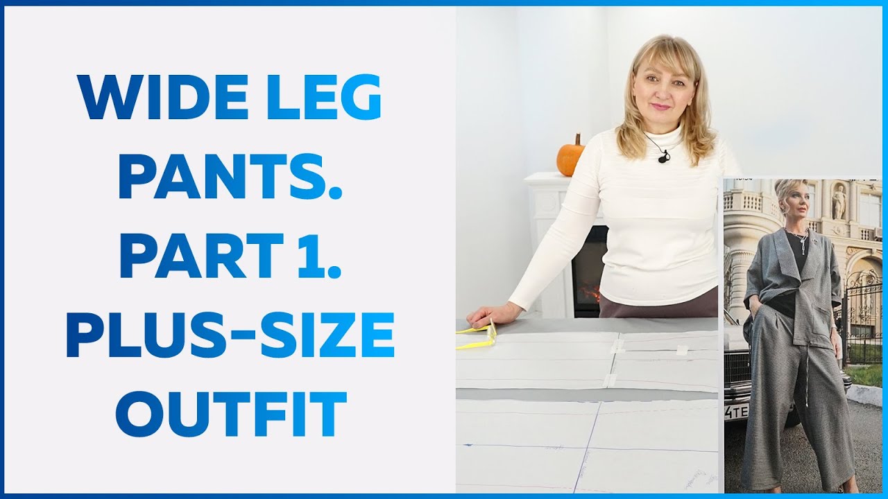 Wide leg pants with a fold with your own hands. Part 1. Stylish Plus size clothing.