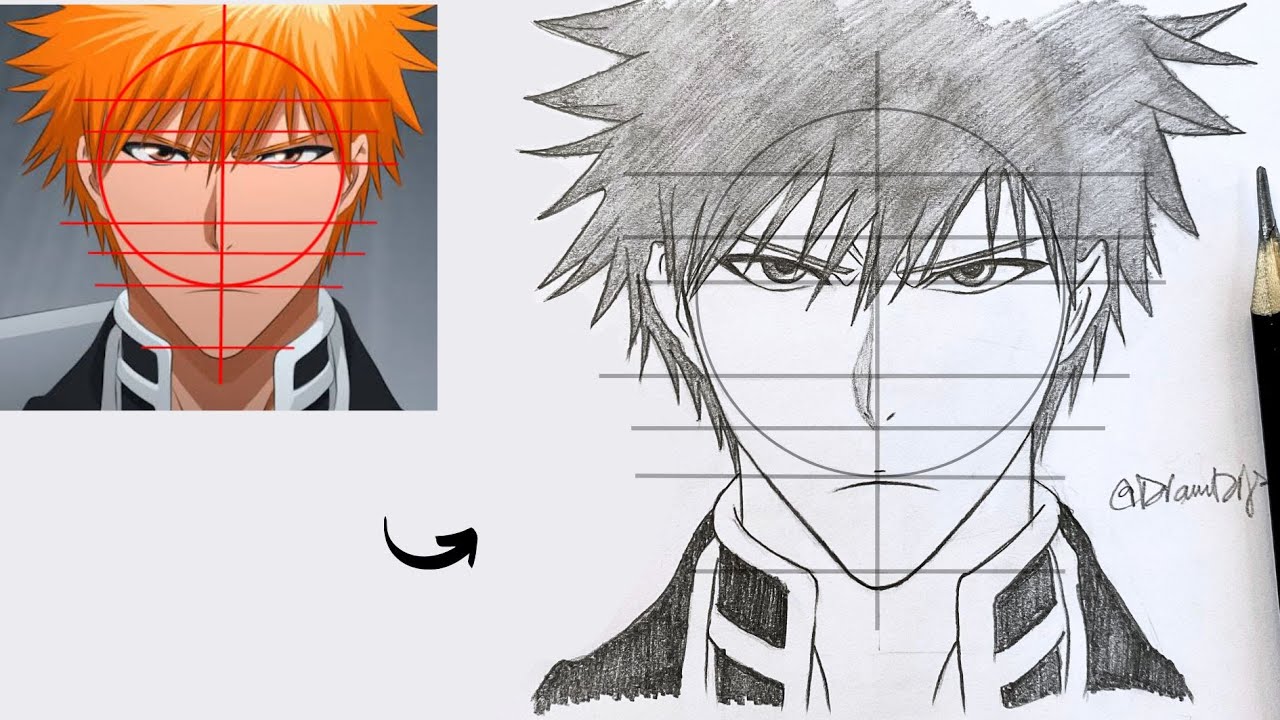 How To Draw Ichigo Kurosaki Easy | Step By Step | Bleach | Easy Drawing