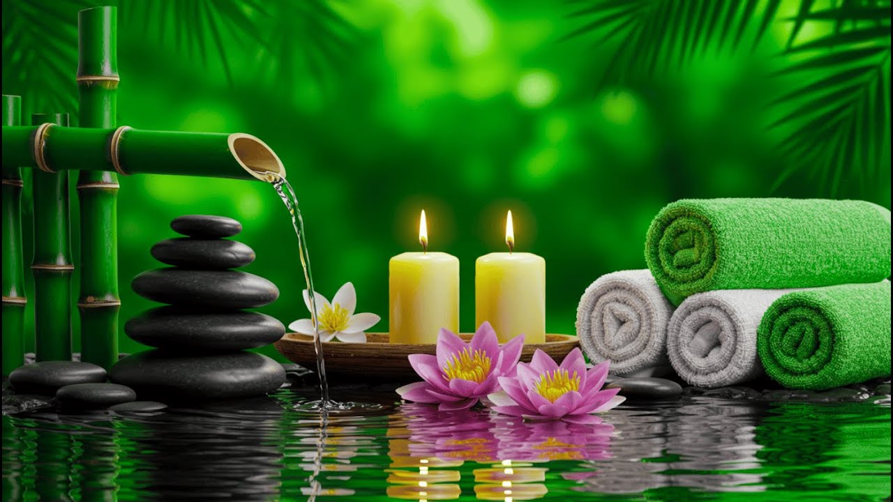 Relaxing Sleep Music + Bamboo Water Sounds 🌿 Relieves Anxiety and Depression, Deep Healing