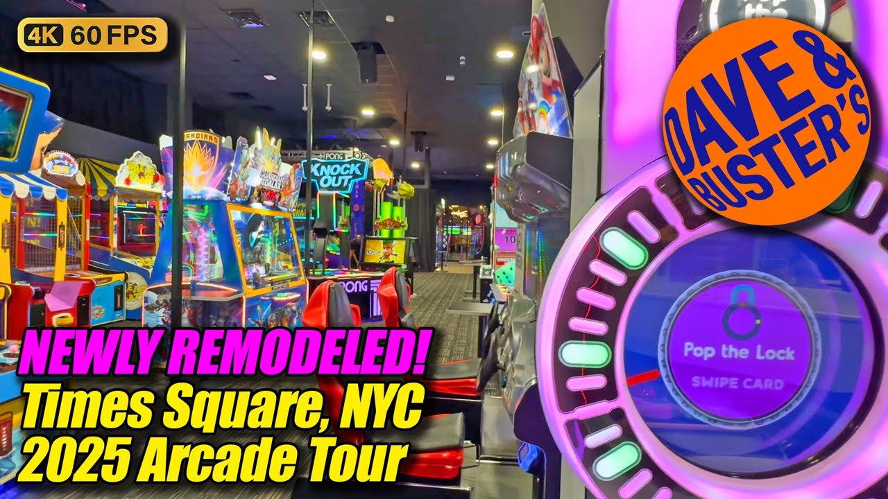 BIG WINS at the Dave & Buster's in Times Square NYC! August 2025 arcade tour, new 4K walkthrough