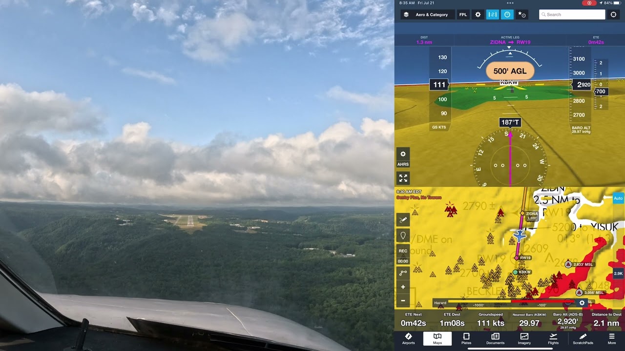 Flying an instrument approach with @foreflight synthetic vision on iPad - connected to Sentry Plus