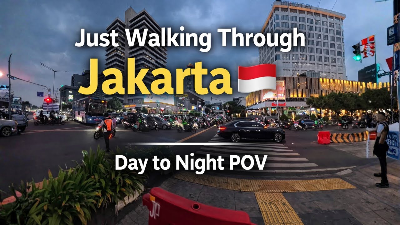 Jakarta Streets 🇮🇩 | A Slow Walk from Day to Night