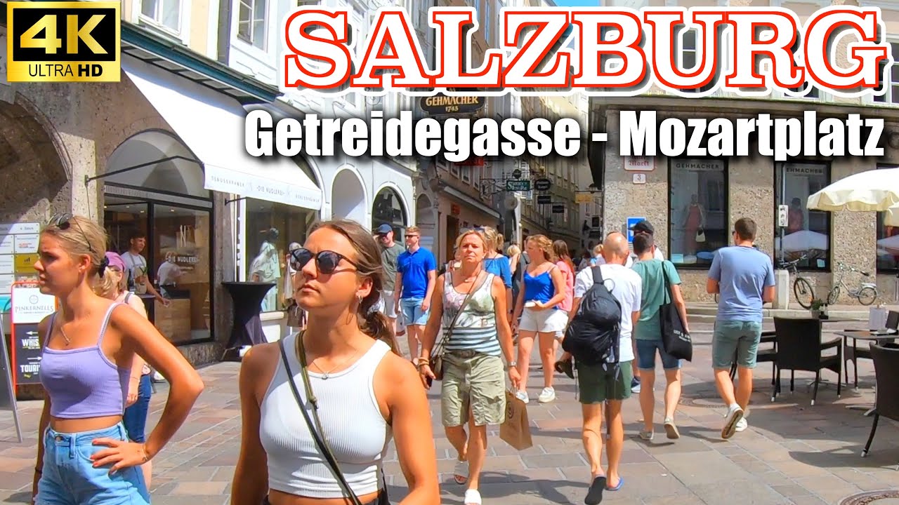 【4K】ヨーロッパを歩こう in ザルツブルク旧市街│お家で海外旅行気分！【Walking in Salzburg 🇦🇹】