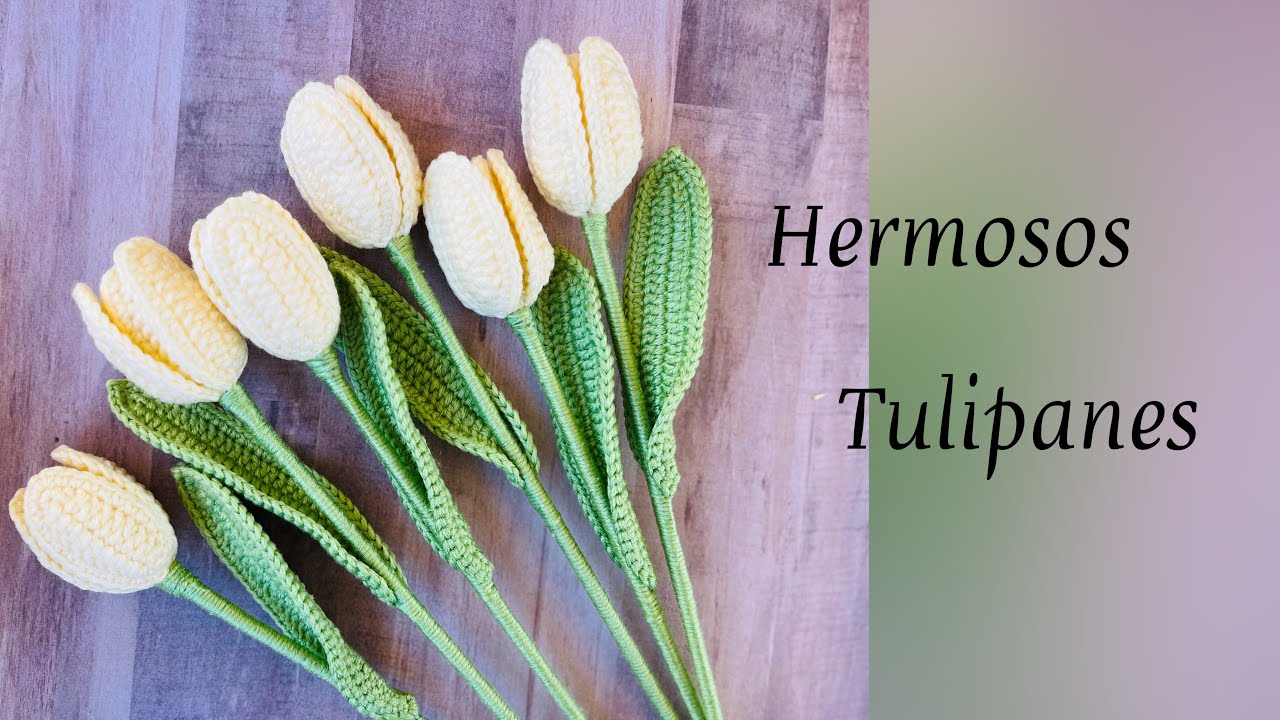Tulipán a Crochet,pétalo por pétalo. Te encantará  el resultado.