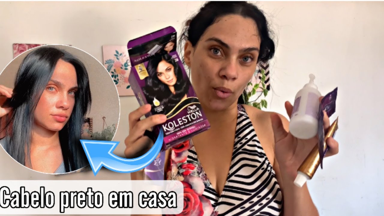 COMO RETOCAR A RAIZ EM CASA SOZINHA | PRETO AZULADO KOLESTON