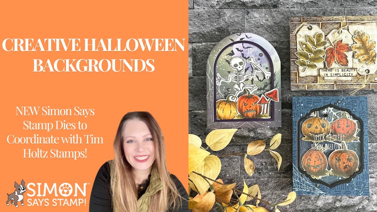 Creative Halloween Backgrounds with NEW Simon Says Stamp Dies to Coordinate with Tim Holtz Stamps