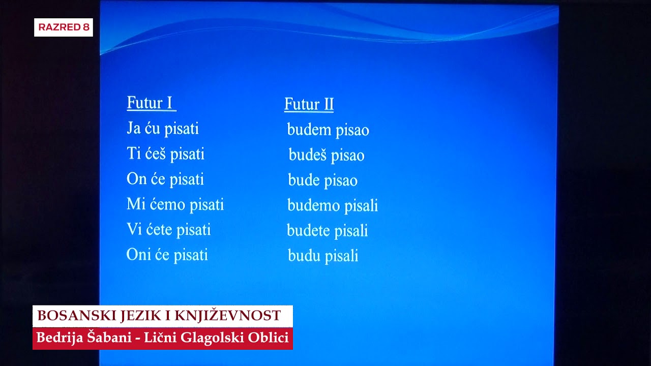 B8869   Bosanski Jezik i knjizevnost   Lični Glagolski Oblici   Bedrija Šabani