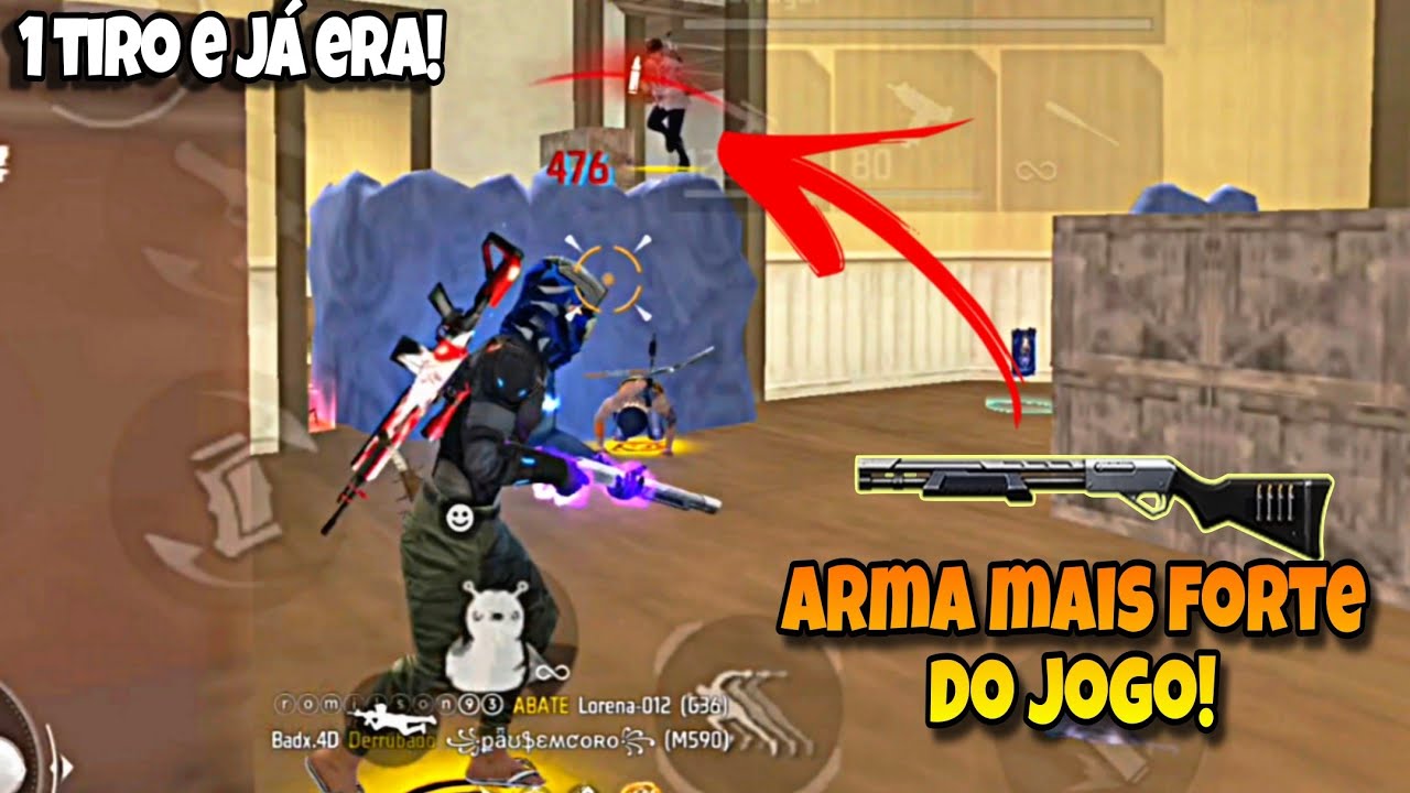 USEI A ARMA MAIS FORTE DO JOGO E LEVEI O MAPA TODO, FREE FIRE MOBILE 