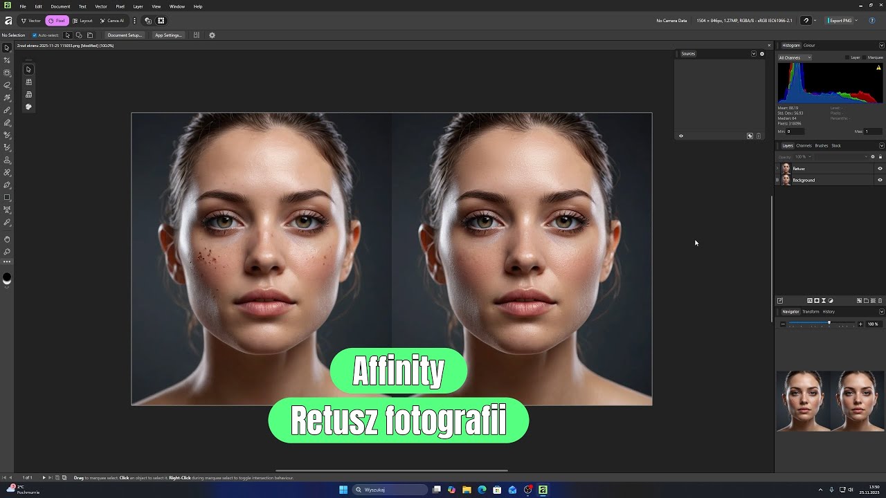 Affinity Retusz fotografii