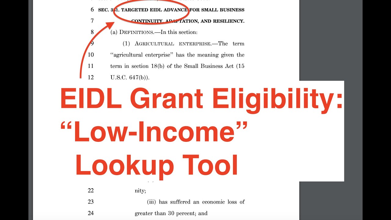 Calculate Your EIDL Grant Eligibility with Low Income Community Lookup