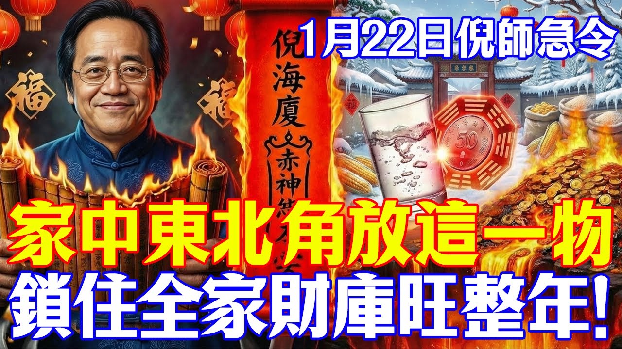 倪海廈：窮人忙打掃，富人忙佈陣！1月22號東北角放這一物，鎖住全家財庫旺整年！#倪海廈 #大寒 #天牢黑道日 #開運 #財位 #易經 #守財 #大寒禁忌 #彭祖百忌