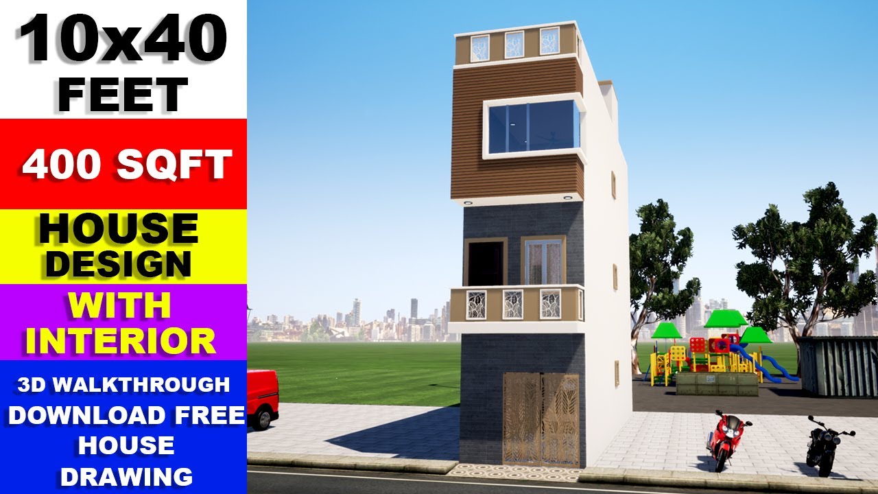 Small space modern house design 2020, size 10x40 feet Plan No - 68