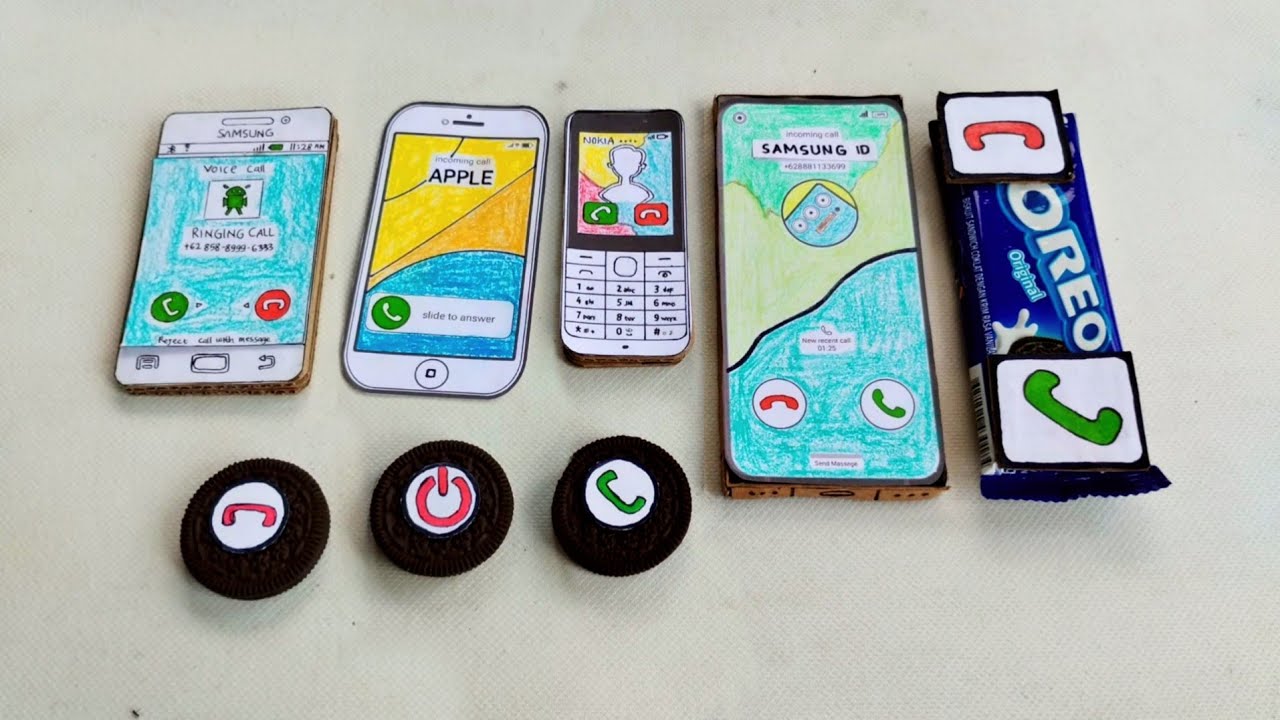 SAMSUNG S2/ IPHONE 5s paper/ NOKIA 1230/ SAMSUNG S21U incoming call with external buttons in oreo