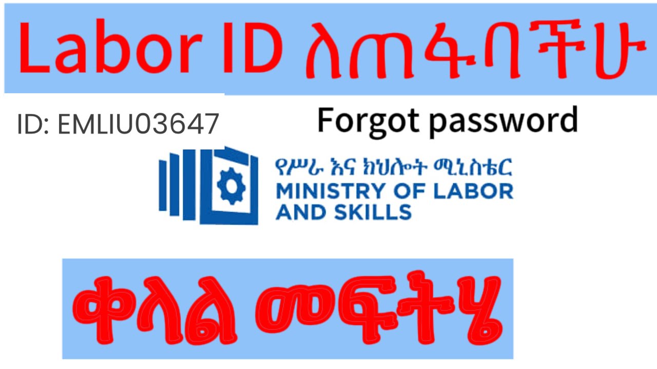 🛑Labor ID የጠፋባችሁ በዚህ  መልክ መመለስ ትችላላችሁ! [How to recover forgotten Labor ID password]