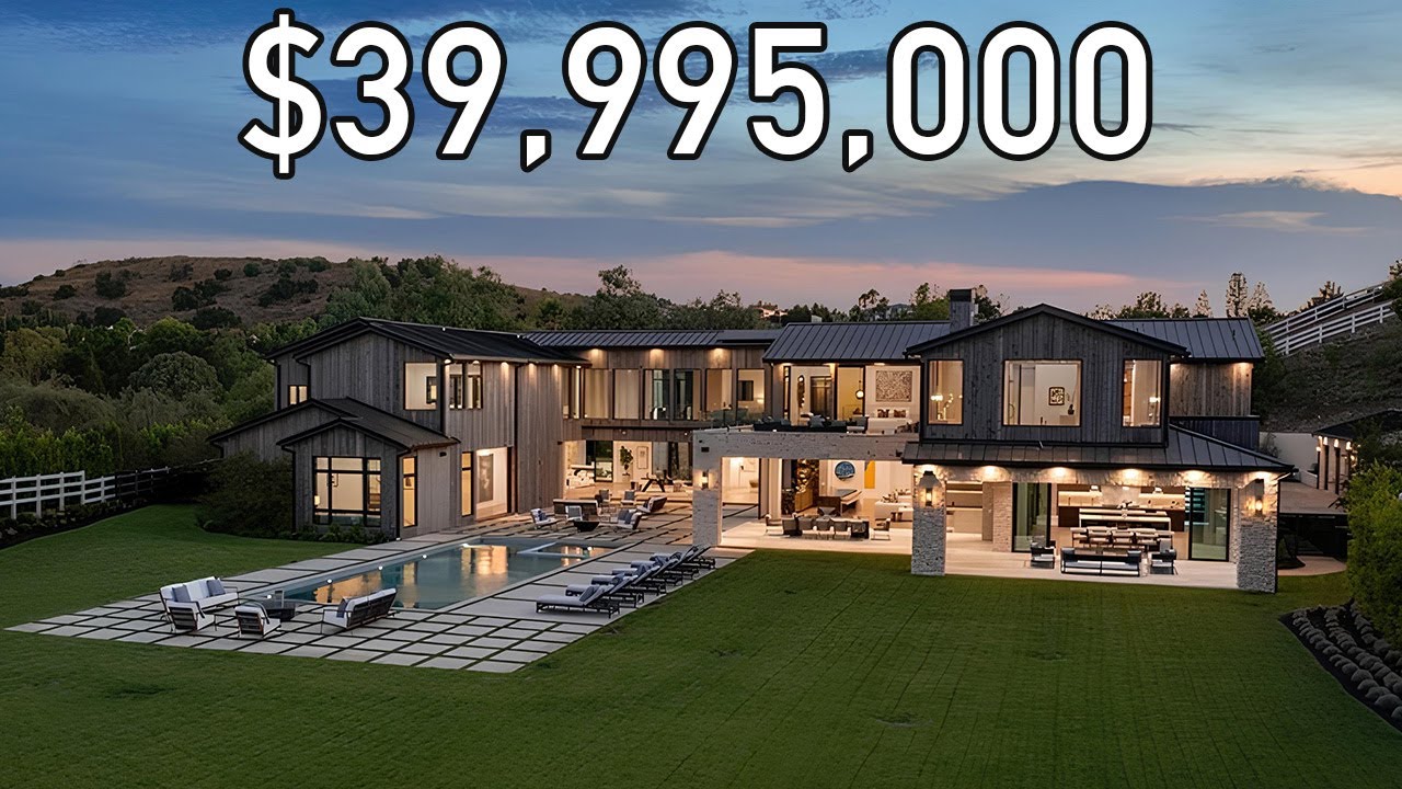 $39,995,000 Modern Farmhouse in Hidden Hills  20,000 Sq Ft NEW Build with Indoor Pool & Spa Sanctuar