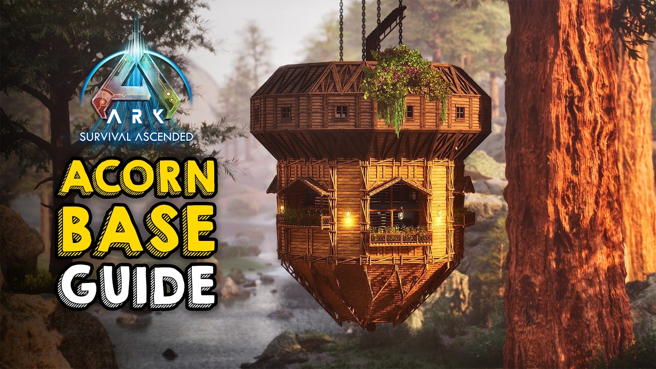 Hanging Acorn Treehouse Base | Building Tutorial | ARK: Survival Ascended