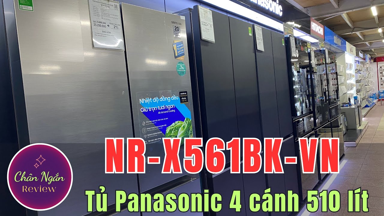 Tủ lạnh Panasonic âm tường 4 cánh 510 lít NR-X561BK-VN Cao Cấp 2024 | Chân Ngắn RV