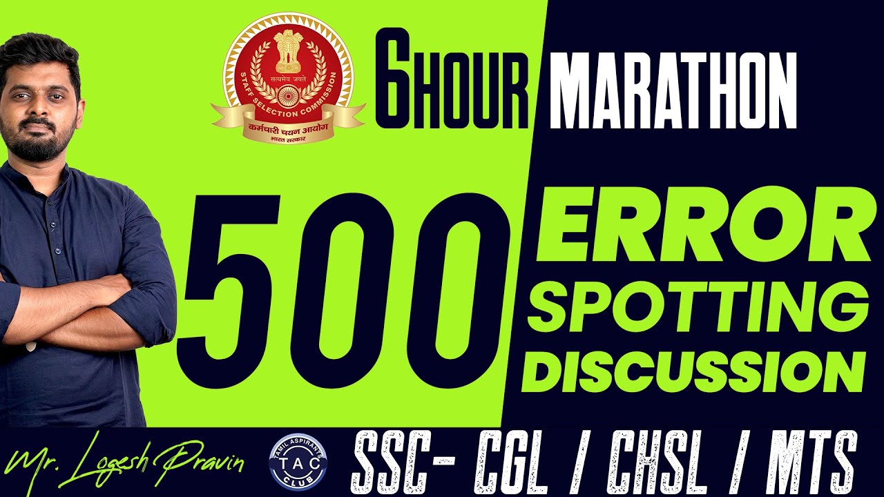 500 Error Spotting Live Discussion for SSC Aspirants