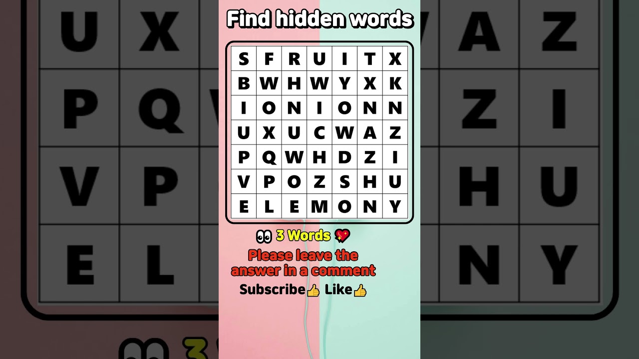 find hidden words 👀 3 hidden words 💖 word puzzle #11