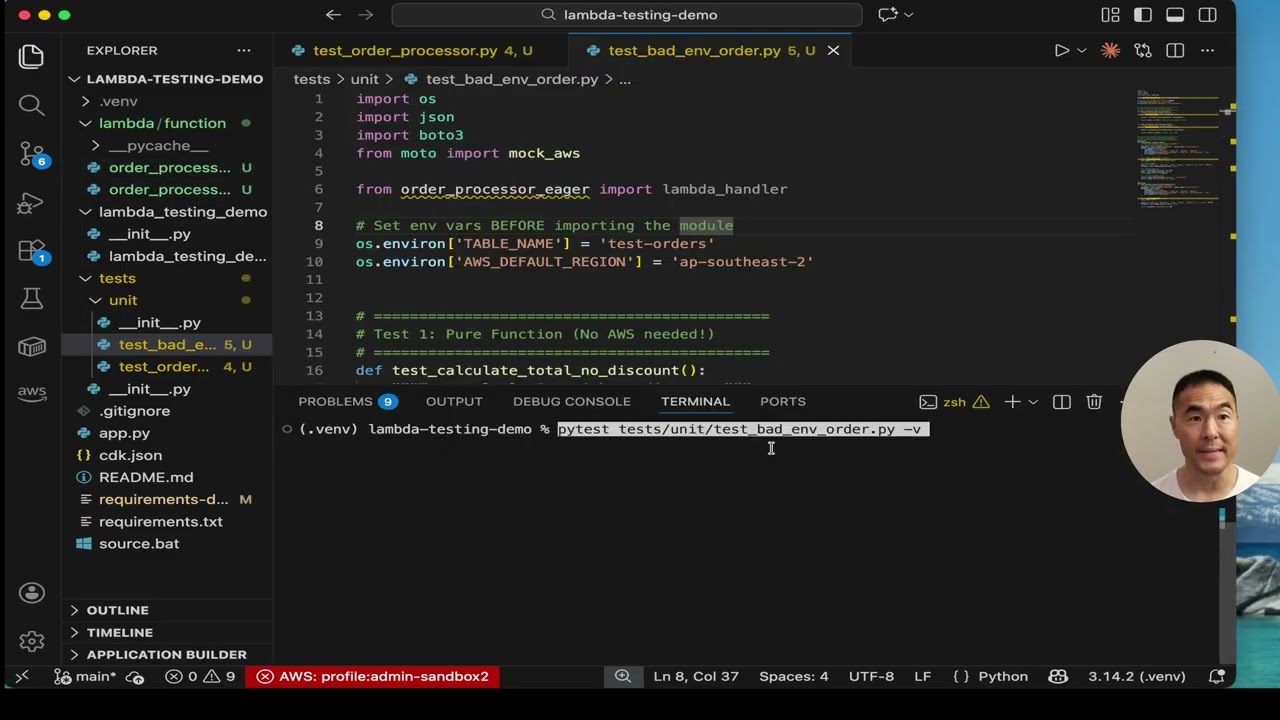 Тестирование AWS Lambda с использованием Moto и CDK Watch