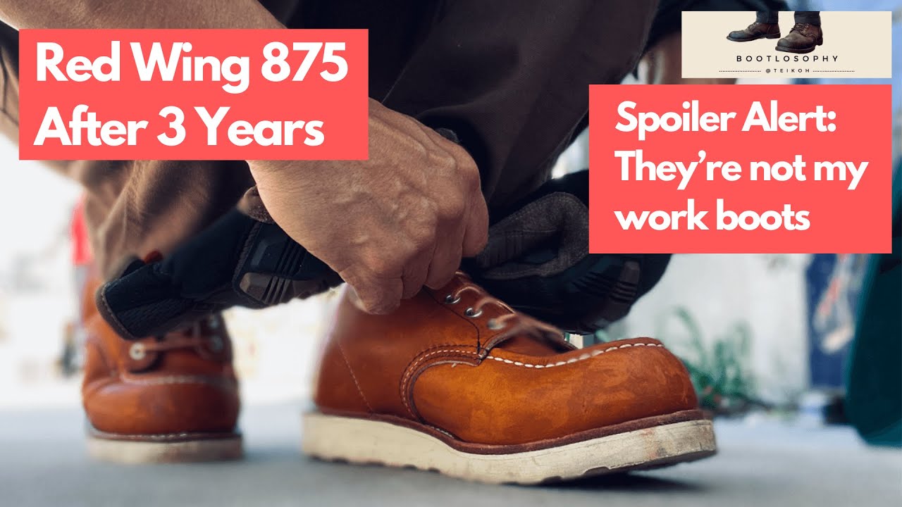 Red Wing 875 Moc Toe Heritage Boots After Three Years - As Casual Boots