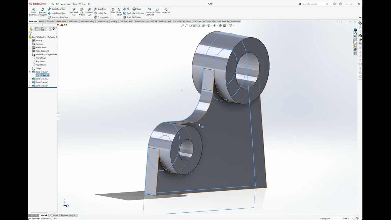 Braket drawing solidwork 2023