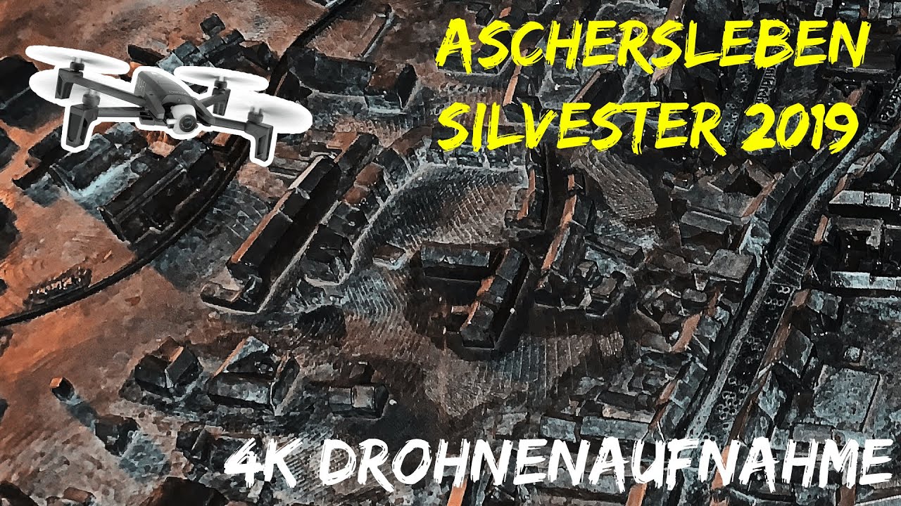 Silvester 2019 - Aschersleben - 4k - Drohne - Feuerwerk - Parrot Anafi