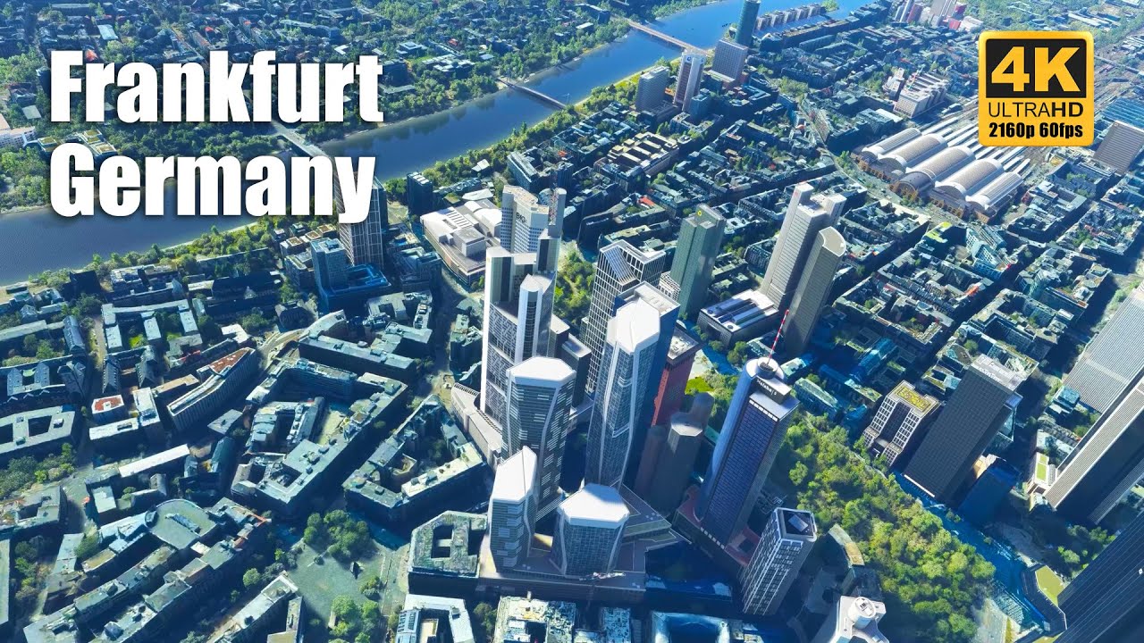 Fly over Frankfurt - Germany | Musical Showcase | 4K 60fps | Microsoft Flight Simulator