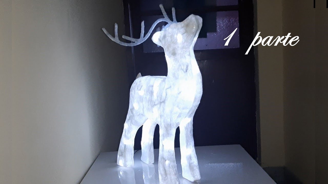 Como hacer un RENO NAVIDEÑO con luces parte 1- Christmas reindeer with lights 1