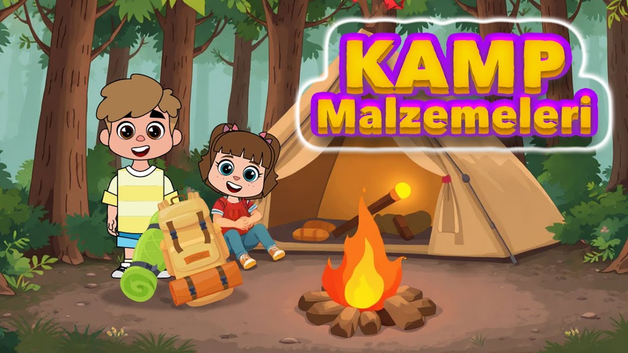 ÇOCUKLAR İÇİN İNGİLİZCE ÖĞRENME VİDEOLARI #1 KAMP MALZEMELERİ