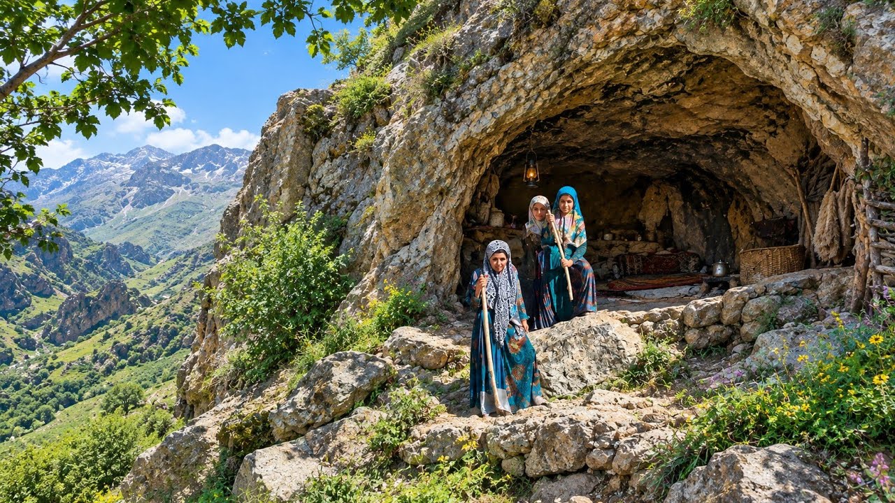 Rebuilding a Stone Cave in the Mountains | A Nomadic Family's Struggle for Survival