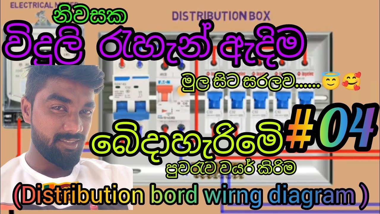 බෙිදාහැරිමෙි පුවරැව වයර් කිරිම ..single phase hose electrical distribution borad wiring diagram 