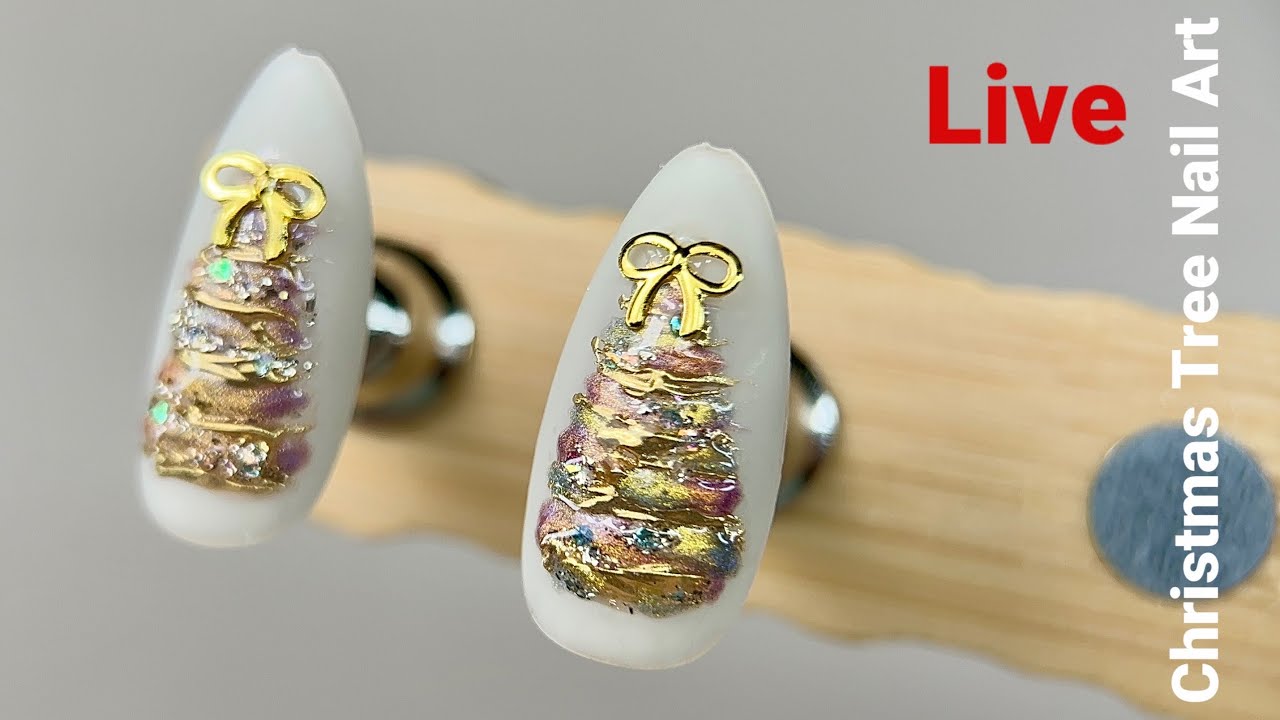 Silent Christmas Tree Nail Art | Live Process #2