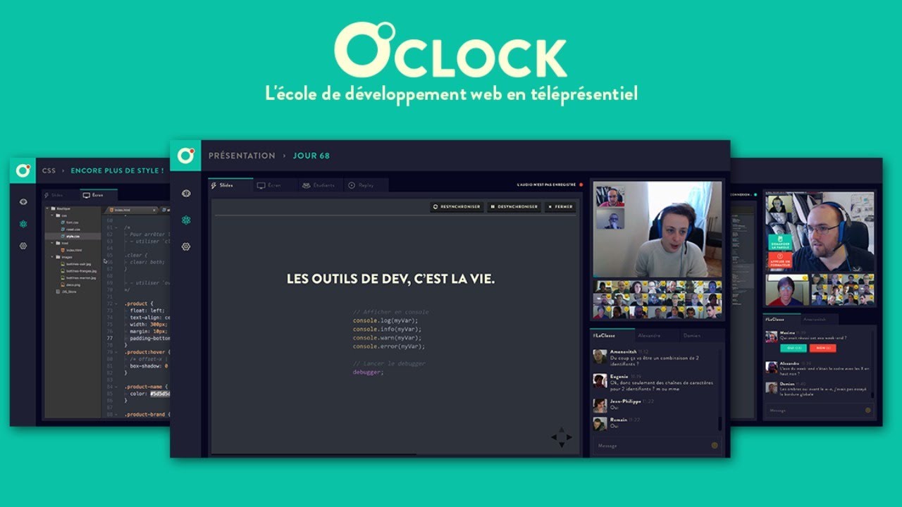 Découvre la formation de développeur web en téléprésentiel de O'clock