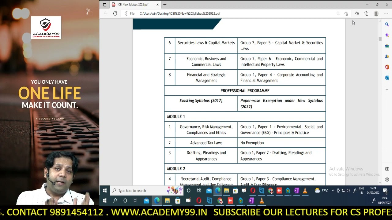 BREAKING NEWS | APPROVAL OF NEW SYLLABUS  2022 ICSI | CS EXECUTIVE | CS PROFESSIONAL