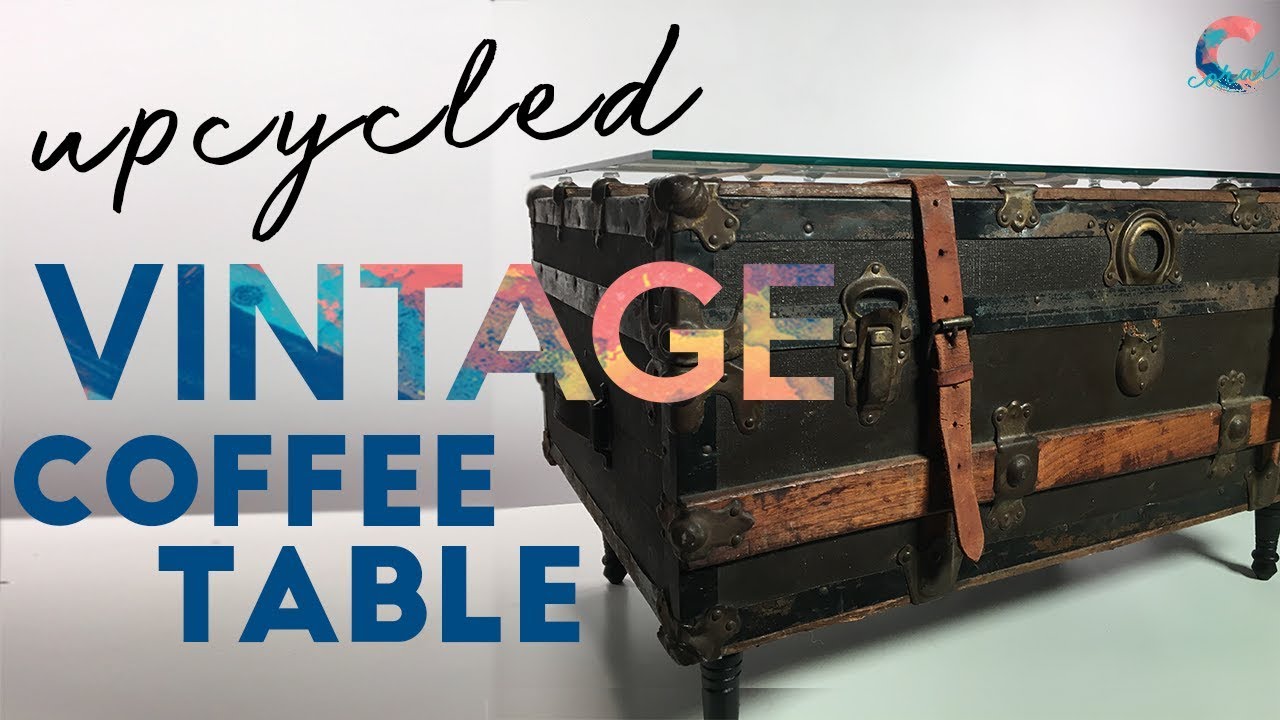 WE UPCYCLED A VINTAGE SUIT CASE AND TURNED IT INTO A COFFEE TABLE