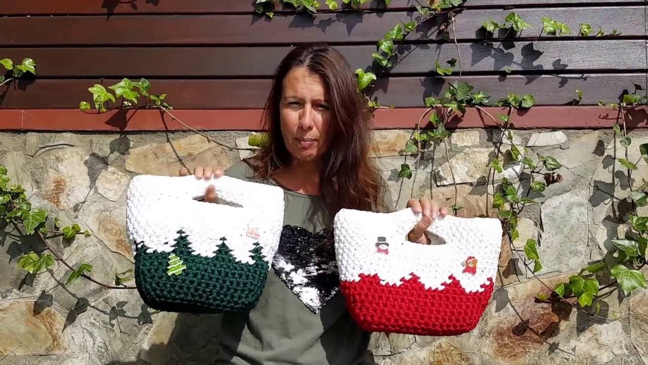 TUTORIAL CAPAZO GEMbag NAVIDAD realizado con trapillo pluma GEMbags
