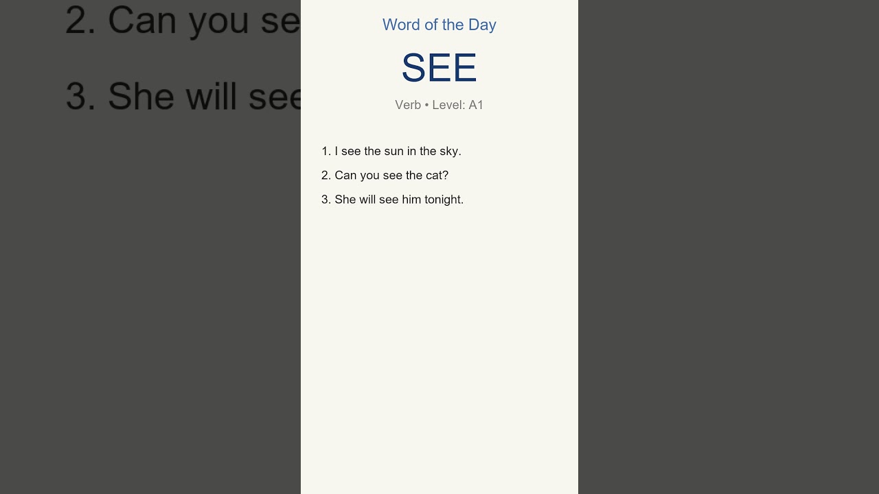 &ldquo;see&rdquo; Meaning + 3 Examples | Improve Your English Fast! 🚀📚 #vocabulary #english #learnenglish