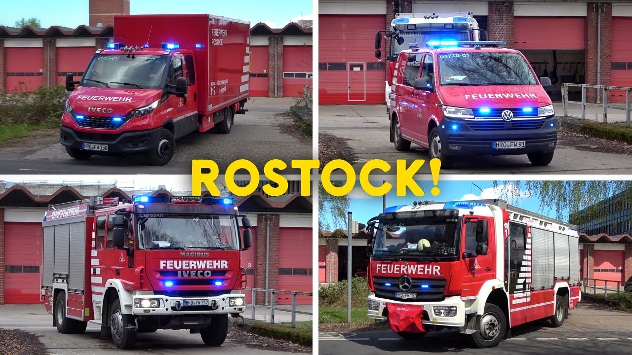 [LÖSCHZUG, GW-L & MEHR!] - Einsatzfahrten der Feuerwehr ROSTOCK an der FW 1