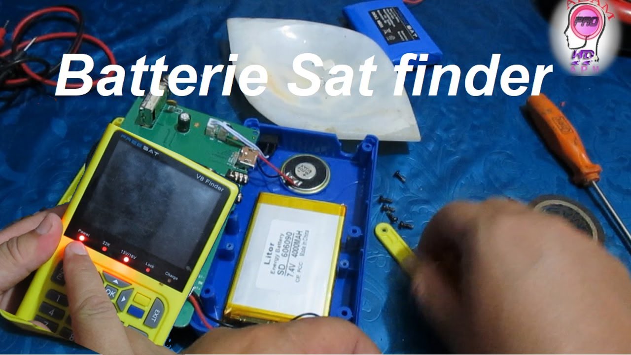 #طريقة تغير بطارية Freesat GTmedia V8# Finder Batterie #Satfinder Finder Meter v-71 HD 3000mAh 7.4V